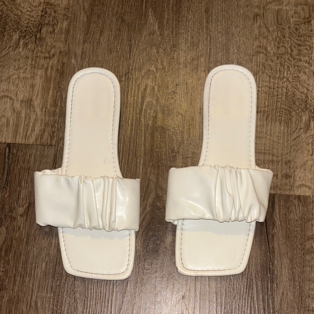 Stylish White Slide Sandals